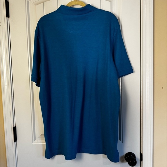 Izod Blue Polo Shirt Classic Short Sleeve - Picture 4 of 6